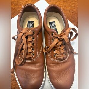 Polo by Ralph Lauren Men's Tan Leather Sneakers